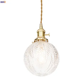 IWHD Tvorivé Vyrezávané Sklo LED Svetiel Prívesok Retro Medi Nordic Závesné Osvetlenie Prívesok Lampa Vintage Hanglamp Pre Domáce Osvetlenie images