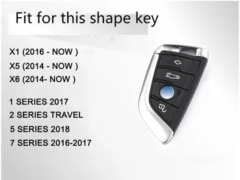 ABS kľúča Vozidla Kryt Prípade Pokovovanie Diaľkový ovládač Tlačidlo Taška Držiak pre BMW X1 X5 X6 F15 F16 F48 BMW 1 / 2 Séria čepeľ KeyChain images