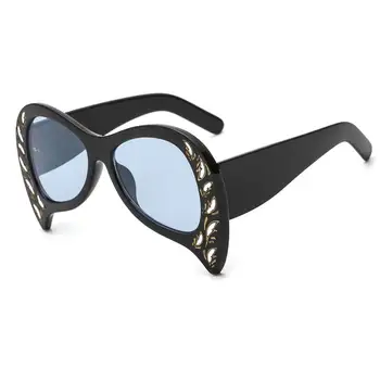 Cool Luxusné slnečné Okuliare Pilot Ženy Retro Talianska Značka Dizajnér Nadrozmerné Cat Eye Slnečné Okuliare pre Ženy Bat Odtiene Gafas De Sol image