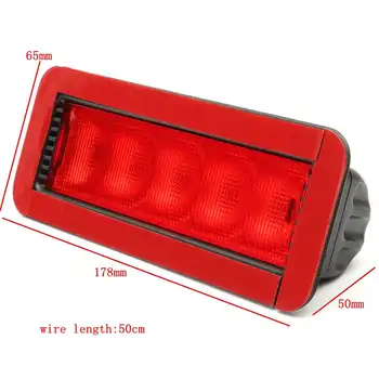 1Pcs LED Brzdové Stop zadné Svetlo Auto Červené 5LED 12V Zadné Vysoký Mount Páky Tretej 3. Auto, LED Svetlo 0,5 W Plastové images