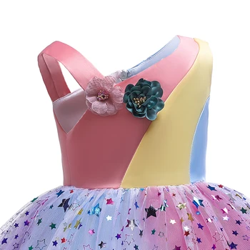 Rainbow Dievčatá Šaty Na spoločenské A Svadobné Flitrami Elegantné Deti Princezná Šaty Pre Dievčatá Šaty, Letné detské Šaty 2021 images