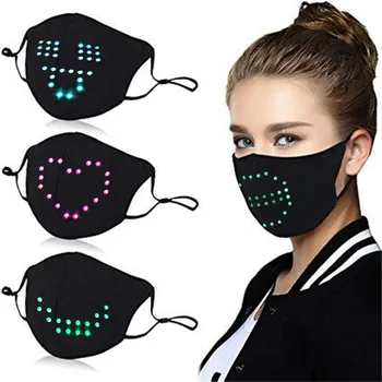 Móda maska mascarillas LED hlas-aktivuje svetelný maska maškaráda festival strany maska Маска Для Лица маска с светодиодами images