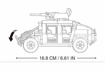 265Pcs WW2 Armády Vojenské SWAT H1 Assault Brnenie Vozidla, Model Vozidla Tehly Vojak Stavebné Bloky, Vzdelávacie Hračky pre Deti, images