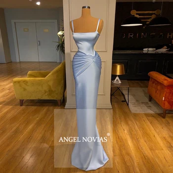 Dlho Morská víla Sky Blue Satin Večerné Šaty 2020 s Odnímateľnou Sukne Vestido Formatura Dlhé Rúcha Longues Party Šaty images