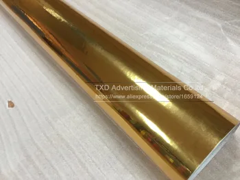 Kvalitné Nepremokavé Chránené silver gold Chrome Zrkadlo Vinyl Zábal List Film Roll Auto Nálepky Veľkosť:10/20/30/40/50/60x152CM images