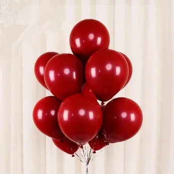 100ks Ruby Achát červené balóniky metalíza červená srdce Ponegranate červený balón pre svadby, Výročia, narodeniny, party dekor vzduchu gule images