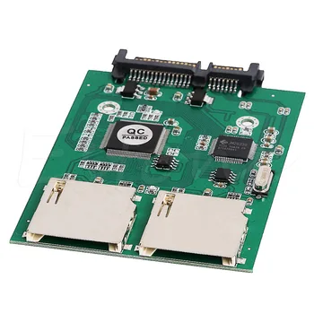 Duálne 2 Port SD SDHC MMC 7+15 Pin Male SATA Konektor Adaptéra Converter Karty Adaptéra images