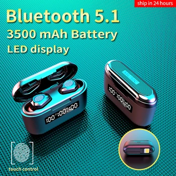Bezdrôtové Slúchadlá TWS Bluetooth Slúchadlá Batéria 3500mAh Športové Vodotesné Slúchadlá, HiFi 9D Stereo Slúchadlá s Mikrofónom images