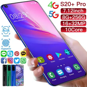 Galay S20+ Smartphone 7.12 palcový 8 GB RAM, 256 GB ROM Snapdragon 855 Deca Core Android 10.0 mobilných telefónov Dual SIM Mobilný Telefón Na Sklade images