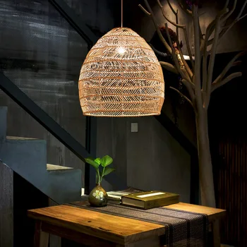 Japonský Čaj Izba Ratan Umenie Prívesok lampa Vidieka Tvorivé Luster Svetlá, Ratanový nábytok, Spálne, Jedálne, Závesné Svietidlo images