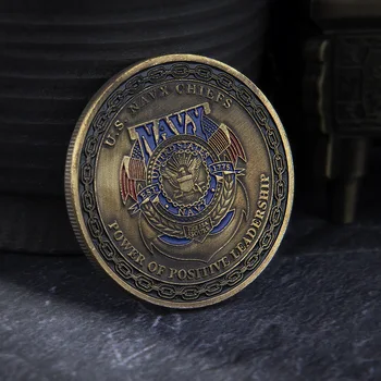 Horúce Mince US Navy Náčelníkov Moc Pozitívneho Vedenia American Eagle, Navy Výzvou Mince Pre Vojenské Suvenír Americké Mince images