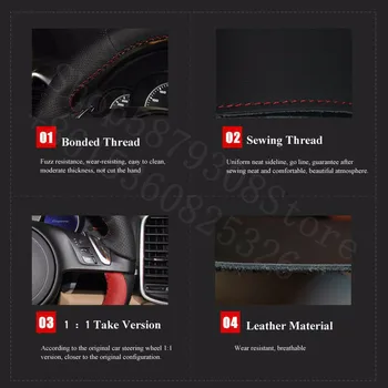 Pre AMG Benz B180 B200 2012-2020 Vysoko Kvalitné Ručné Protišmykové Čierny Semišový Červená Niť DIY Volant, Kryt images