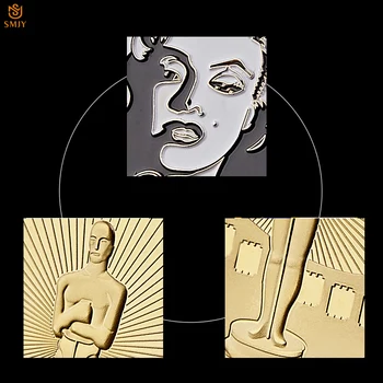 1962 USA Svete Ocenenie Najlepšia Herečka Marilyn Monroe Pozlátené Hollywoodsky Film Gold Man Suvenír Mince Zber W/PCCB Box images