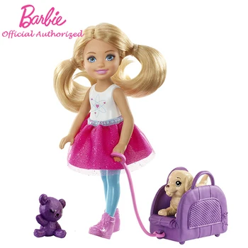 2019 Barbie Zbrusu Nový Príchod Bábiky Hračky Chelsea Travel Set s Puppy Mini Roztomilý Barbie Girl, Zábavné Accessorries FWV20 Zber images